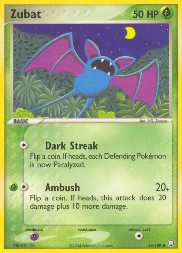 2004 Team Rocket Returns Zubat Common #082/109 Common card image