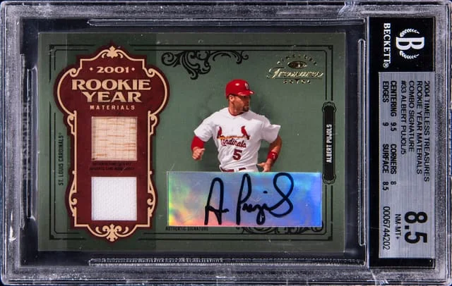 2004 Timeless Treasures Year Materials Combo Signature Albert Pujols #RY-33 card image
