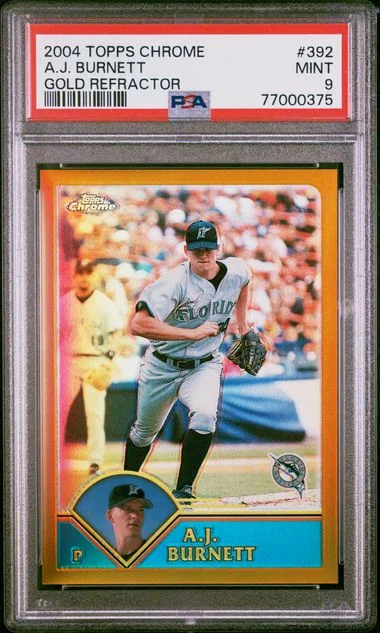 2004 Topps Chrome A.J. Burnett Gold Refractor #392 card image