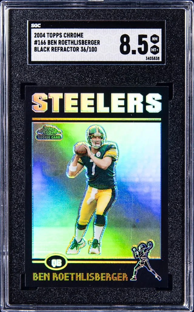2004 Topps Chrome Black Ben Roethlisberger Refractor #166 card image