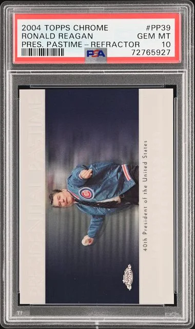 2004 Topps Chrome Ronald Reagan Presidential Pastime Refractor #PP39 card image