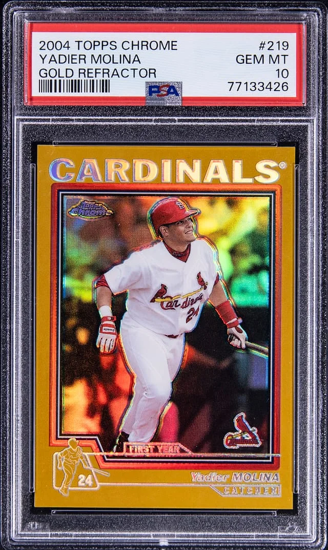 2004 Topps Chrome Yadier Molina Gold Refractor #219 card image