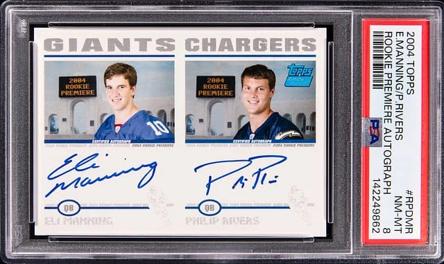 2004 Topps Eli Manning/Philip Rivers Dual Premiere Autographs #RPD-MR card image