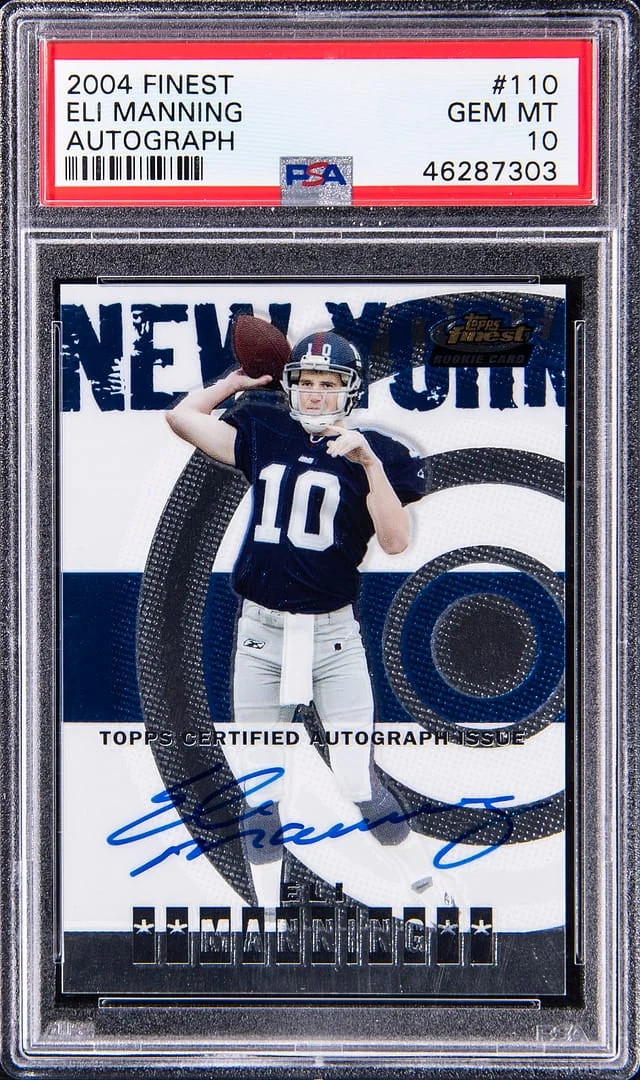 2004 Topps Finest Eli Manning Autograph #110 card image