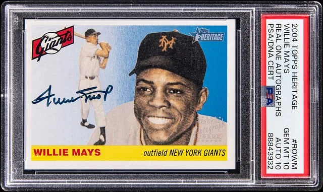 2004 Topps Heritage Willie Mays Autograph #RO-WM card image