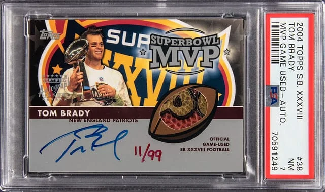 2004 Topps Super Tom Brady Bowl XXXVIII MVP Game Used Autograph #SBMVP38 card image