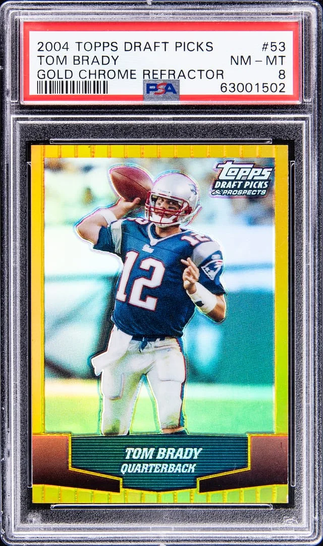 2004 Topps Tom Brady Draft Picks & Prospects Gold Chrome Refractor #53 card image