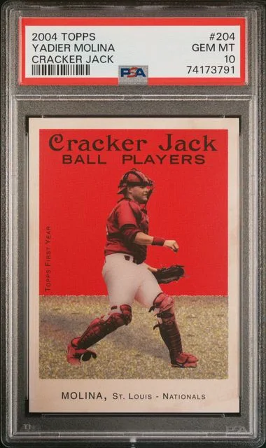 2004 Topps Yadier Molina Cracker Jack Sticker #204 card image