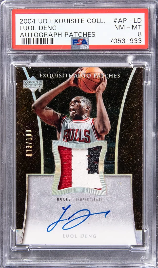 2004 UD Exquisite Collection Autograph Patch Luol Deng #AP-LD card image