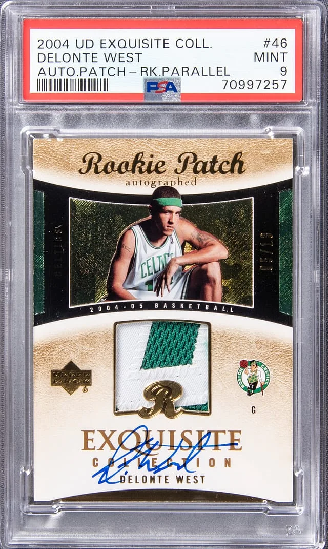 2004 UD Exquisite Collection Autograph Patch - Parallel Delonte West #46 card image