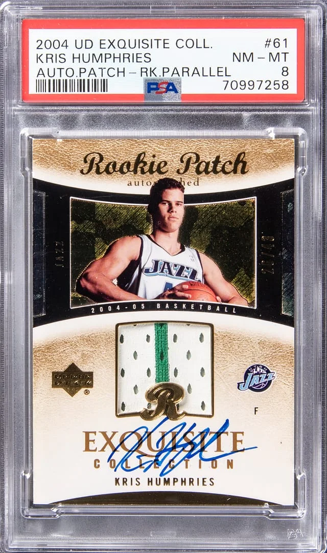 2004 UD Exquisite Collection Autograph Patch - Parallel Kris Humphries #61 card image