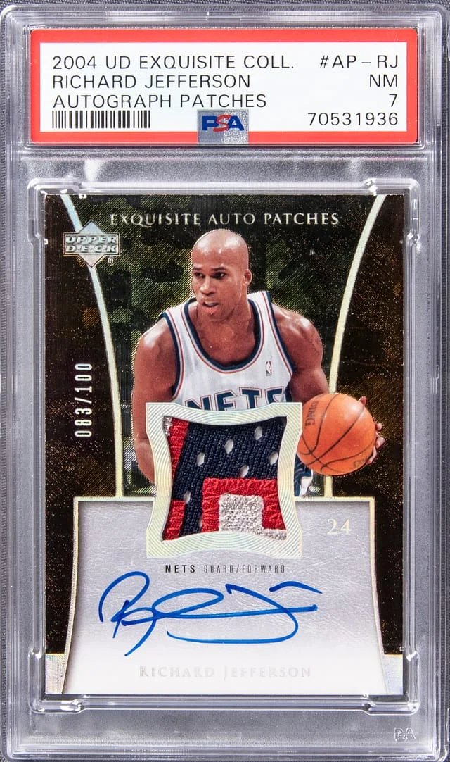 2004 UD Exquisite Collection Autograph Patches Richard Jefferson #AP-RJ card image