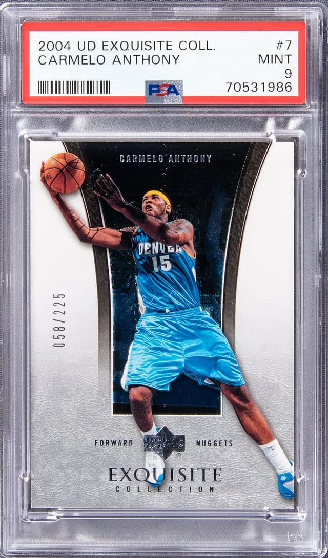 2004 UD Exquisite Collection Carmelo Anthony #7 card image