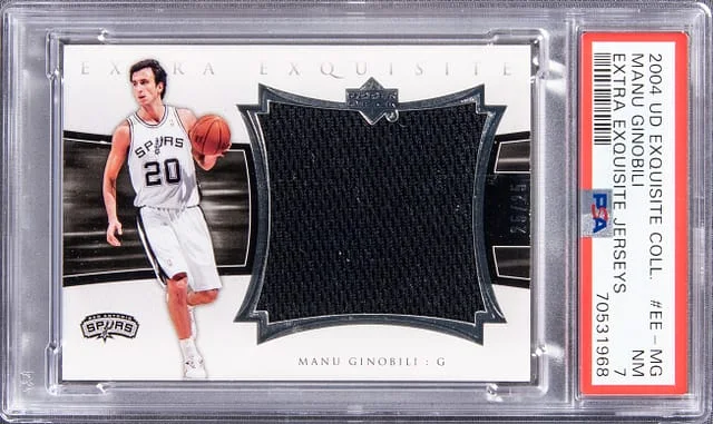 2004 UD Exquisite Collection Extra Exquisite Jerseys Manu Ginobili #EE-MG card image