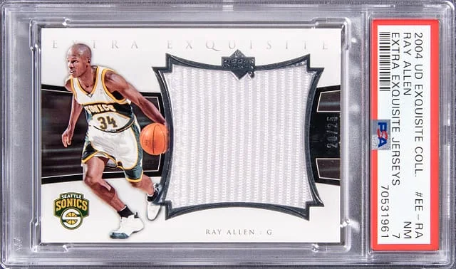 2004 UD Exquisite Collection Extra Exquisite Jerseys Ray Allen #EE-RA card image