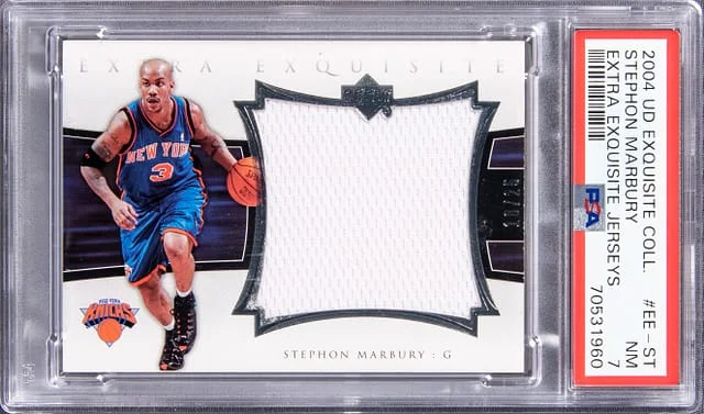 2004 UD Exquisite Collection Extra Exquisite Jerseys Stephon Marbury #EE-ST card image