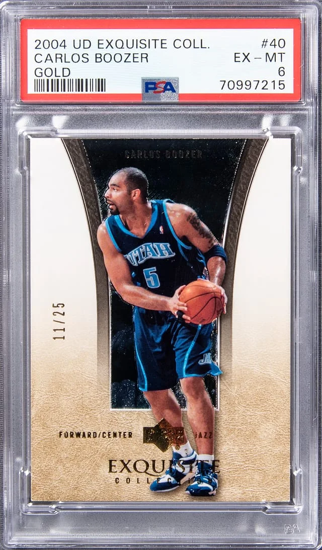 2004 UD Exquisite Collection Gold Carlos Boozer #40 card image