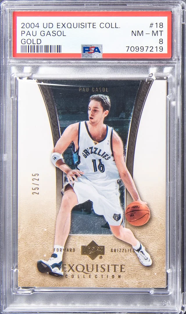 2004 UD Exquisite Collection Gold Pau Gasol #18 card image
