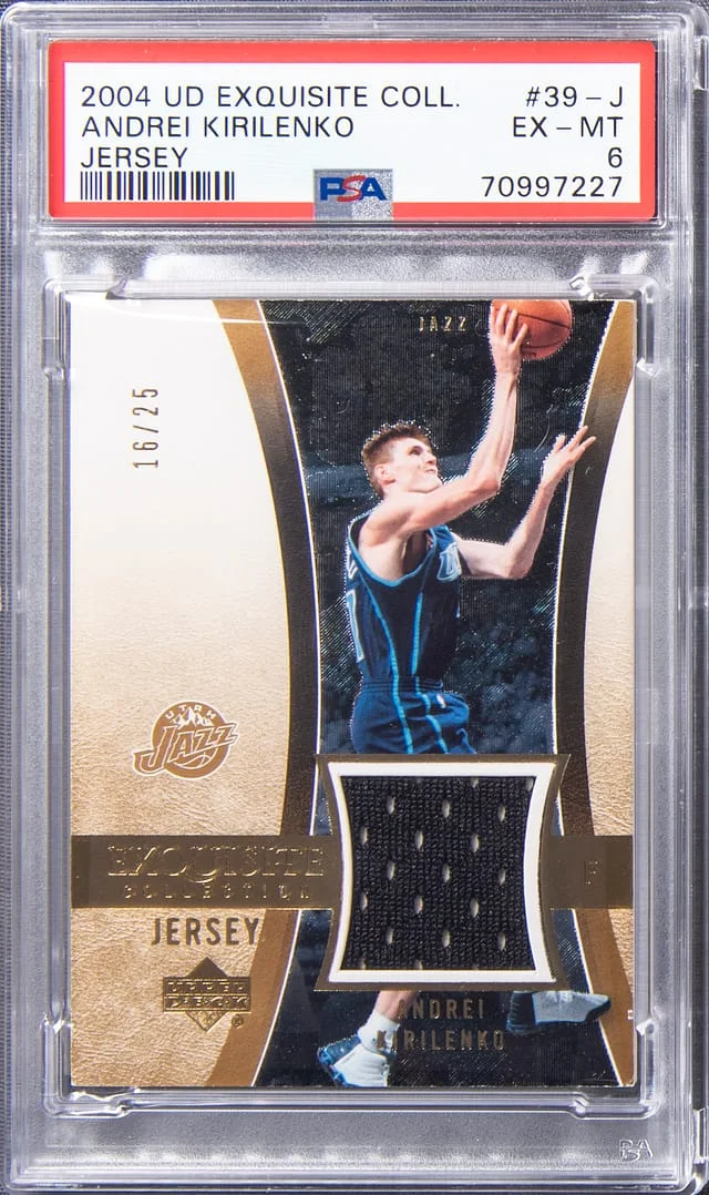 2004 UD Exquisite Collection Jersey Andrei Kirilenko #39-J card image