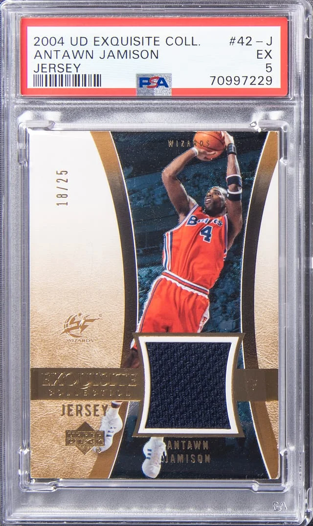2004 UD Exquisite Collection Jersey Antawn Jamison #42-J card image