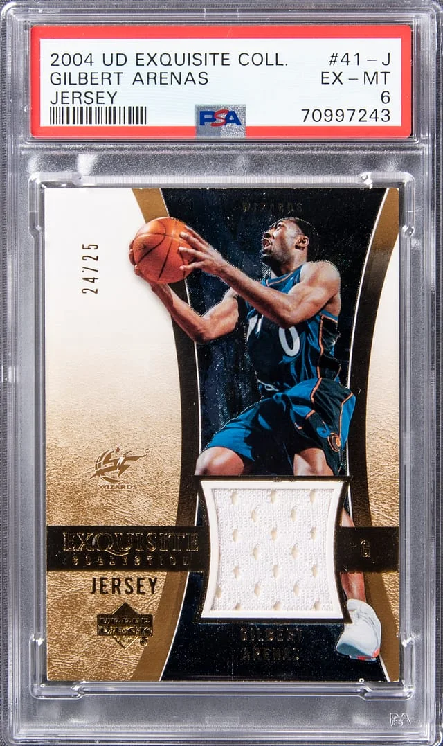 2004 UD Exquisite Collection Jersey Gilbert Arenas #41-J card image