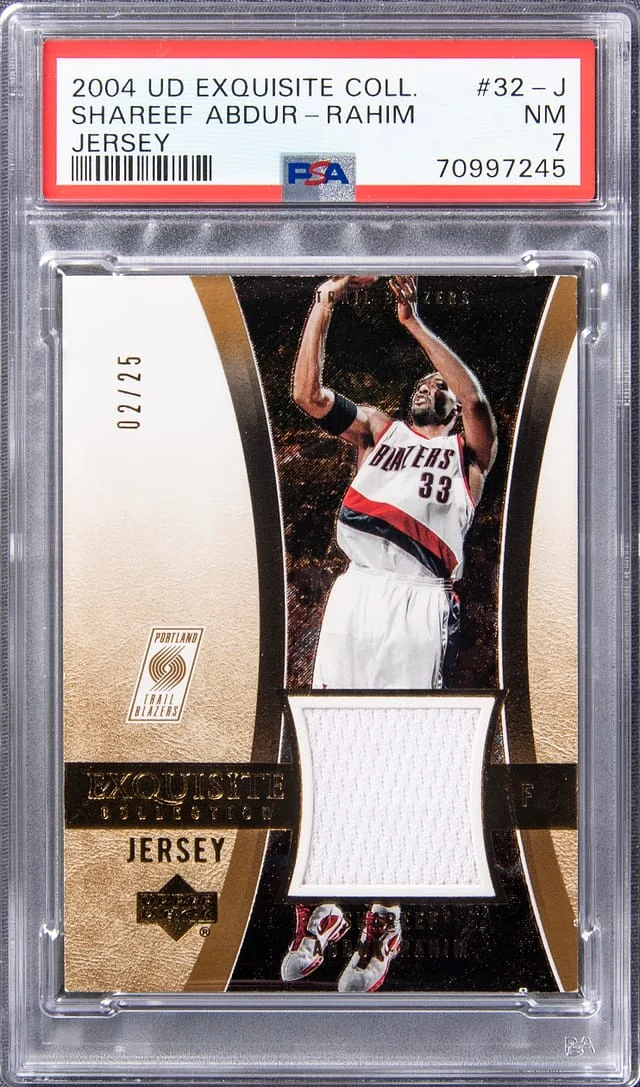 2004 UD Exquisite Collection Jersey Shareef Abdur-Rahim #32-J card image
