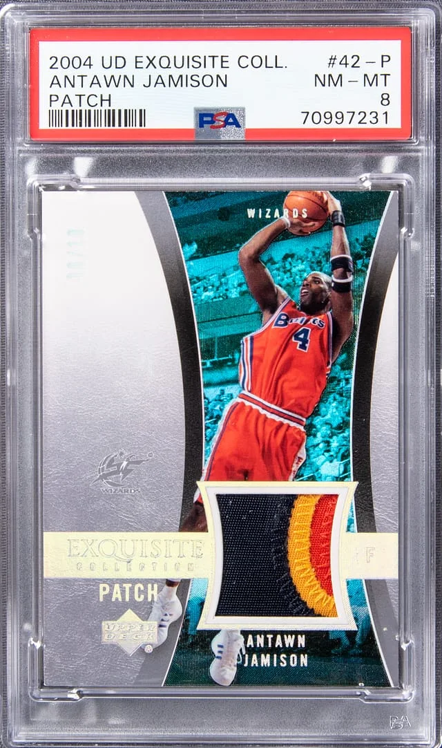 2004 UD Exquisite Collection Patch Antawn Jamison #42-P card image