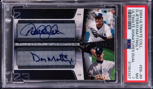 2004 Upper Deck Derek Jeter/Don Mattingly Ultimate Dual Signatures #DS-JM card image