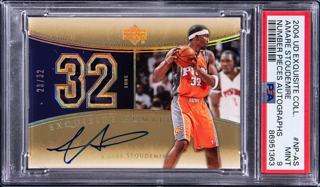 2004 Upper Deck Exquisite Collection Amare Stoudemire Number Pieces Autographs #NP-AS card image