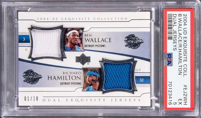 2004 Upper Deck Exquisite Collection Ben Wallace, Richard Hamilton Dual Jerseys #EJ2WH card image