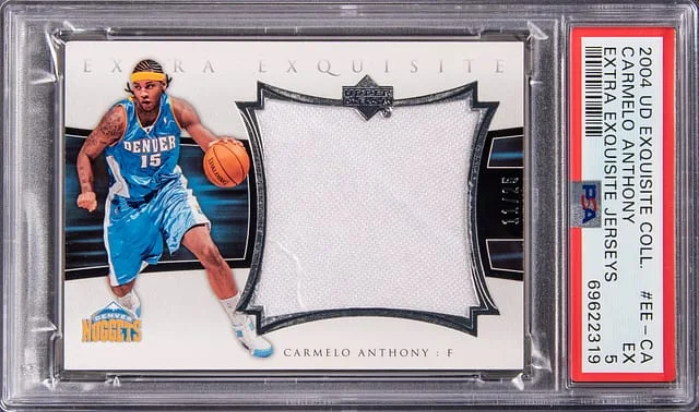 2004 Upper Deck Exquisite Collection Carmelo Anthony Extra Exquisite Jerseys #EE-CA card image