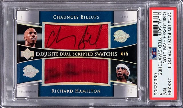 2004 Upper Deck Exquisite Collection Chauncey Billups, Richard Hamilton Dual #SS2BH card image