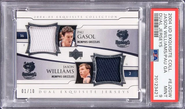 2004 Upper Deck Exquisite Collection Jason Williams, Pau Gasol Dual Jerseys #EJ2GW card image
