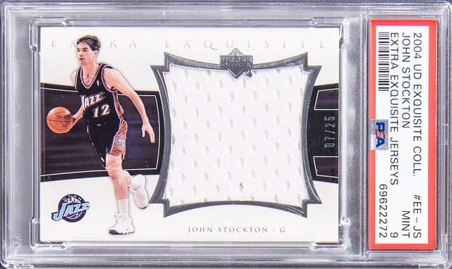 2004 Upper Deck Exquisite Collection John Stockton Extra Exquisite Jerseys #EE-JS card image
