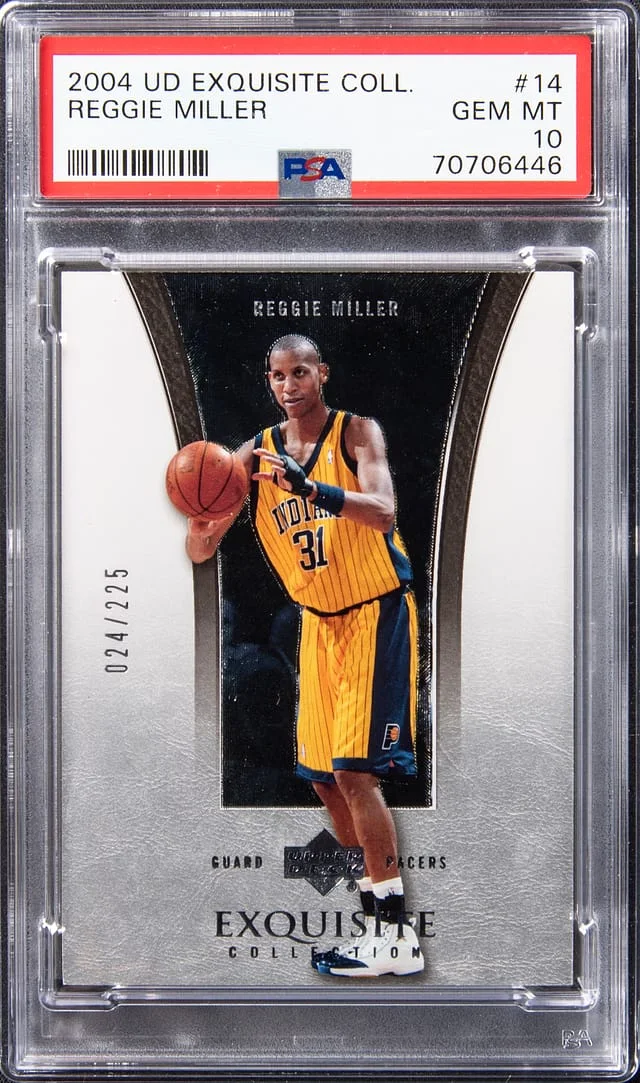 2004 Upper Deck Exquisite Collection Reggie Miller #14 card image