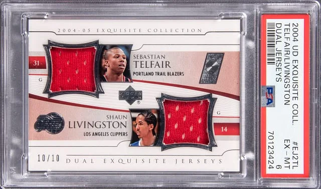 2004 Upper Deck Exquisite Collection Sebastian Telfair, Shaun Livingston Dual Jerseys #EJ2TL card image