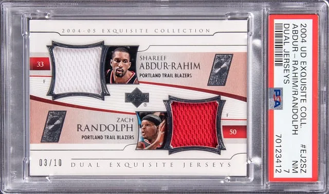 2004 Upper Deck Exquisite Collection Shareef Abdur Rahim, Zach Randolph Dual Jerseys #EJ2SW card image