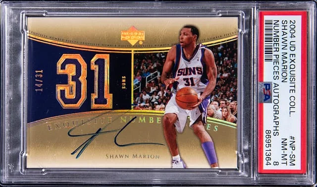 2004 Upper Deck Exquisite Collection Shawn Marion Number Pieces Autographs #NP-SM card image