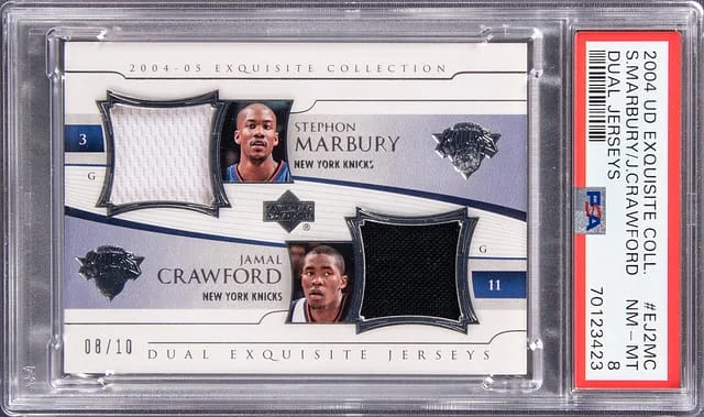 2004 Upper Deck Exquisite Collection Stephon Marbury, Jamal Crawford Dual Jerseys #EJ2MC card image