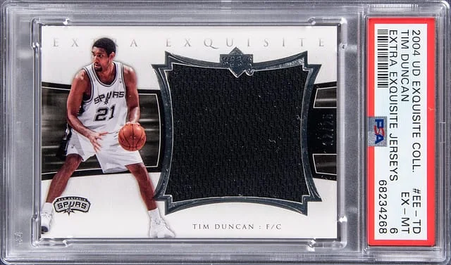 2004 Upper Deck Exquisite Collection Tim Duncan Extra Exquisite Jerseys #EE-TD card image