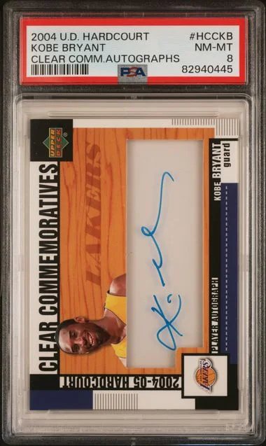 2004 Upper Deck Hardcourt Kobe Bryant Clear Commemoratives Autographs #HCCKB card image
