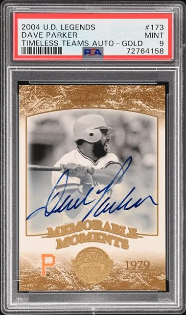 2004 Upper Deck Legends Dave Parker Timeless Teams Autograph Gold #173 card image