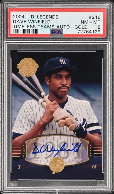 2004 Upper Deck Legends Dave Winfield Timeless Teams Autograph Gold #216 card image