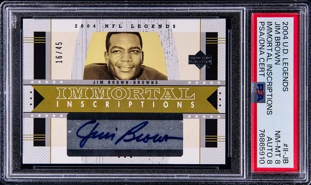 2004 Upper Deck Legends Jim Brown Immortal Inscriptions #II-JB card image