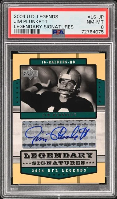 2004 Upper Deck Legends Jim Plunkett Legendary Signatures #LS-JP card image