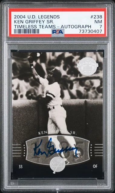 2004 Upper Deck Legends Ken Griffey Sr. Timeless Teams Autograph Gold #238 card image