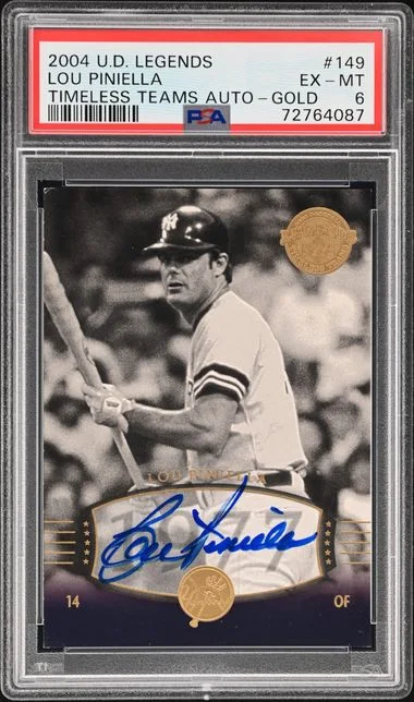 2004 Upper Deck Legends Lou Piniella Timeless Teams Autograph Gold #149 card image