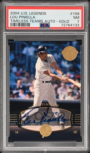 2004 Upper Deck Legends Lou Piniella Timeless Teams Autograph Gold #158 card image
