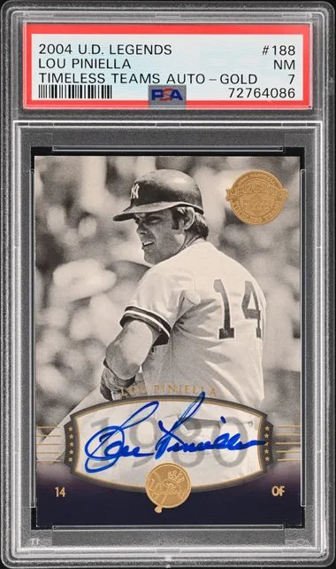2004 Upper Deck Legends Lou Piniella Timeless Teams Autograph Gold #188 card image
