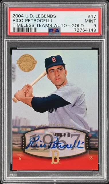 2004 Upper Deck Legends Rico Petrocelli Timeless Teams Autograph Gold #17 card image